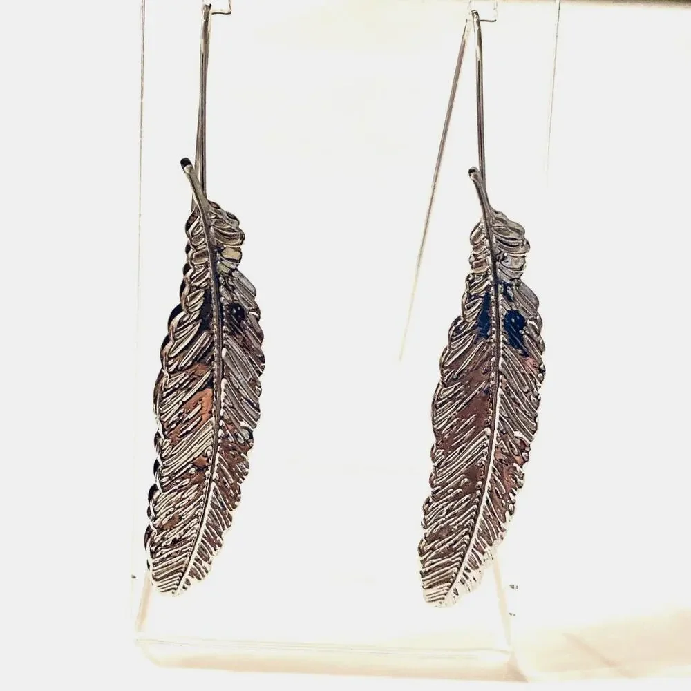 Feather Fish Hook Earrings